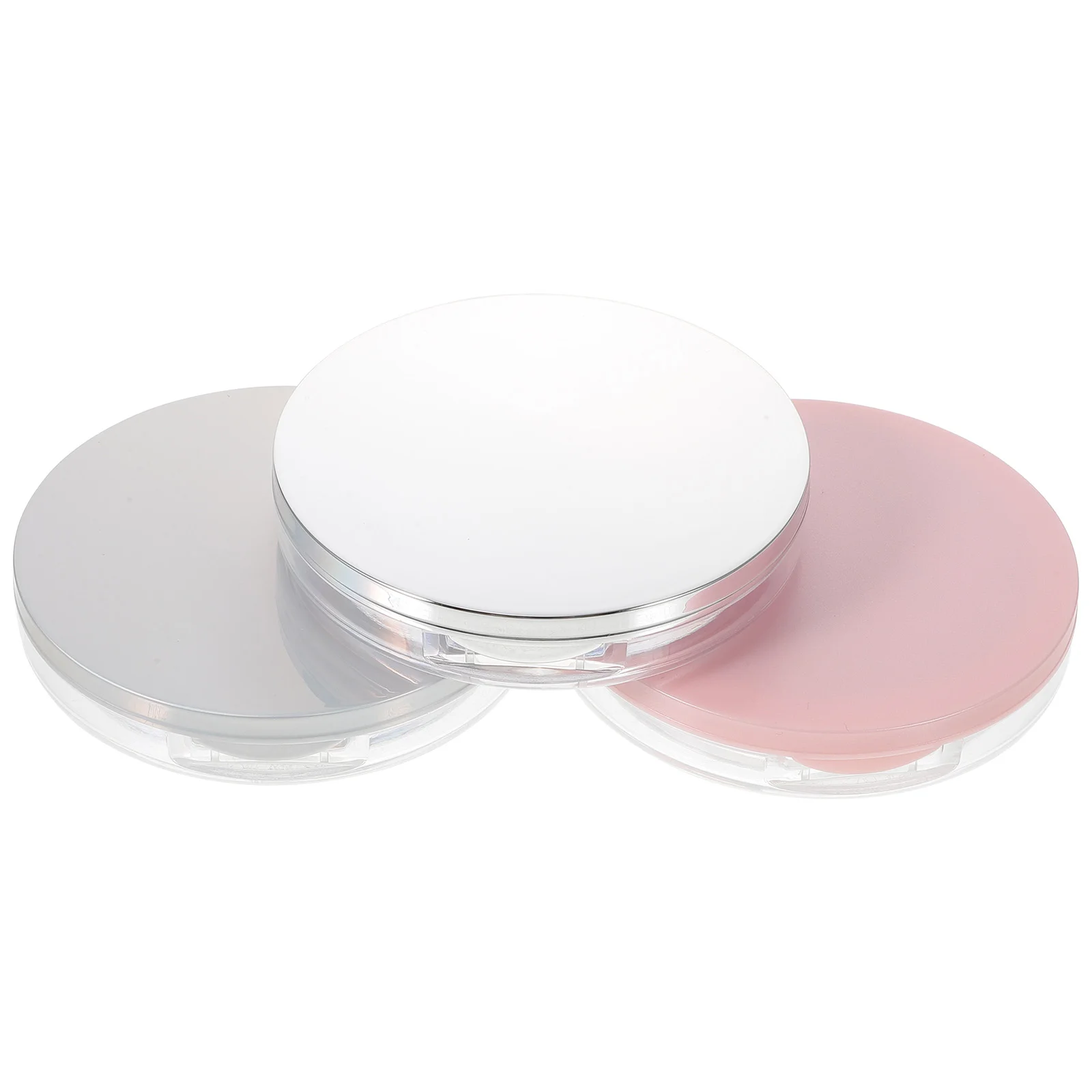 3 Pcs Powder Box with Mirror Makeup Storage Container Elasticated Net Sifter Portable Case Puff