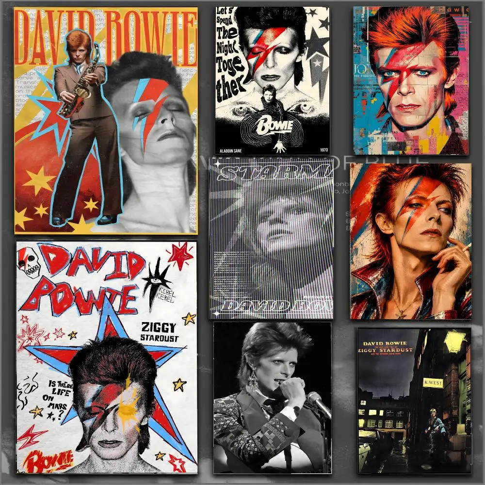 David Bowie singer Poster Modern Aesthetic Wall Art Print Minimalist Bedroom Living Room Home Decor Gift