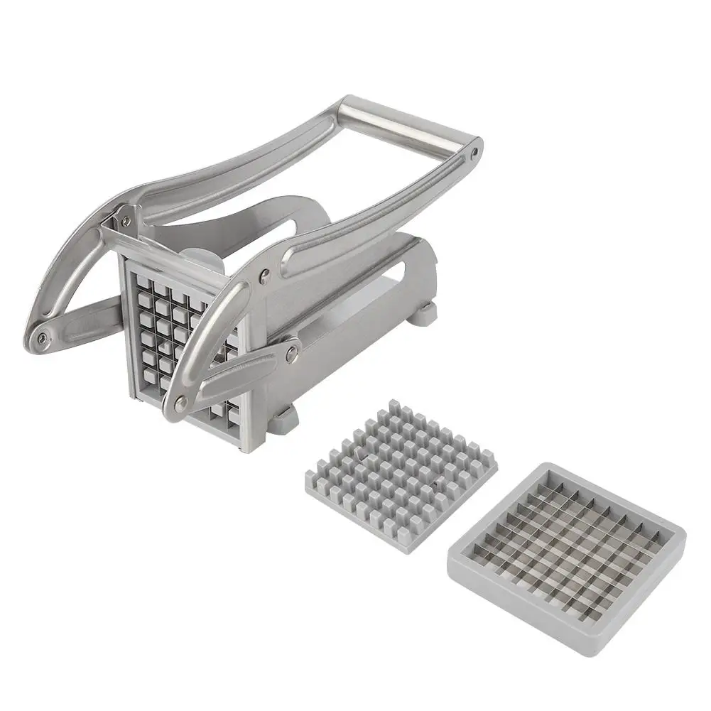 Stainless Steel Vegetable Potato Cutter Chips Cutting Machine with Non-Slip Feet With two interchangeable slicing blades