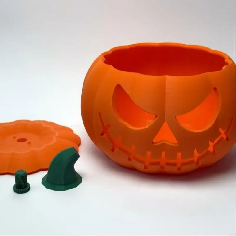 62KD Freestanding Halloween Pumpkin Decor, 3D Printed Table Accent for Fall Tabletop