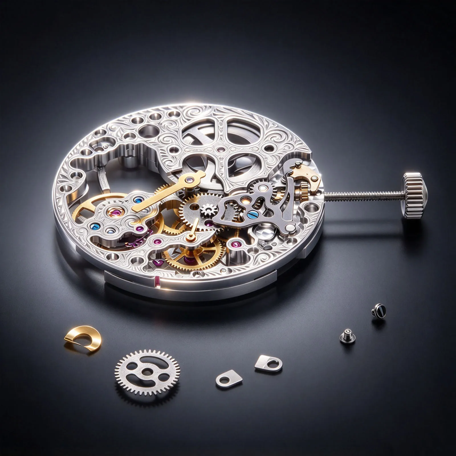 1pc ST3620K 17 Jewels Hand Winding Mechanical Movement, Skeleton 6498 Clone Watch Movement for Repair