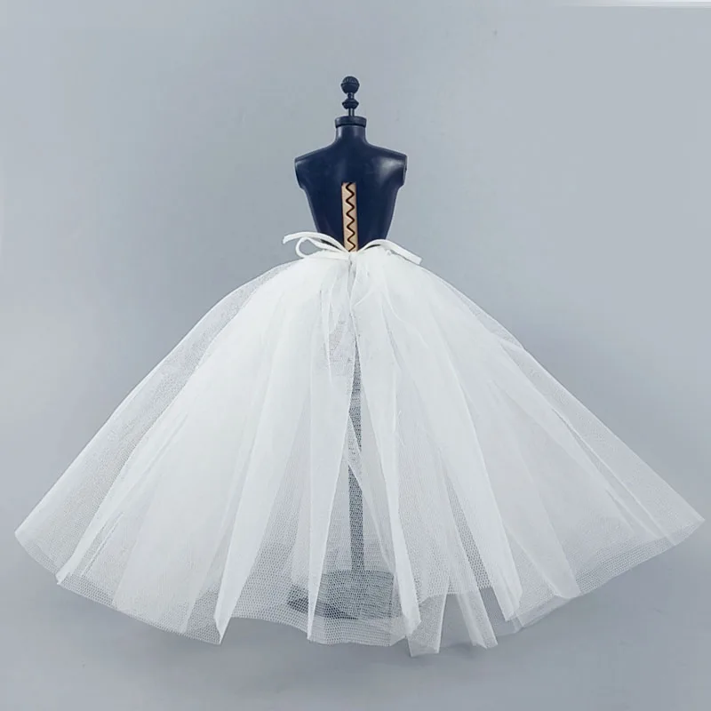White Slip For Barbie Doll Petticoat Wedding Dress Underskirt Clothes Outfits 1/6 BJD Dollhouse Accessories Baby DIY Toy