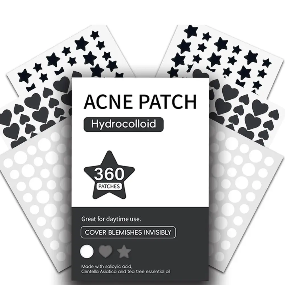 Parche para acné de estrella de gran tamaño, 360/180 Uds., suave, no irritante, aclara el acné, pegatina hidrocoloide para puntos negros cerrados Com O2c0