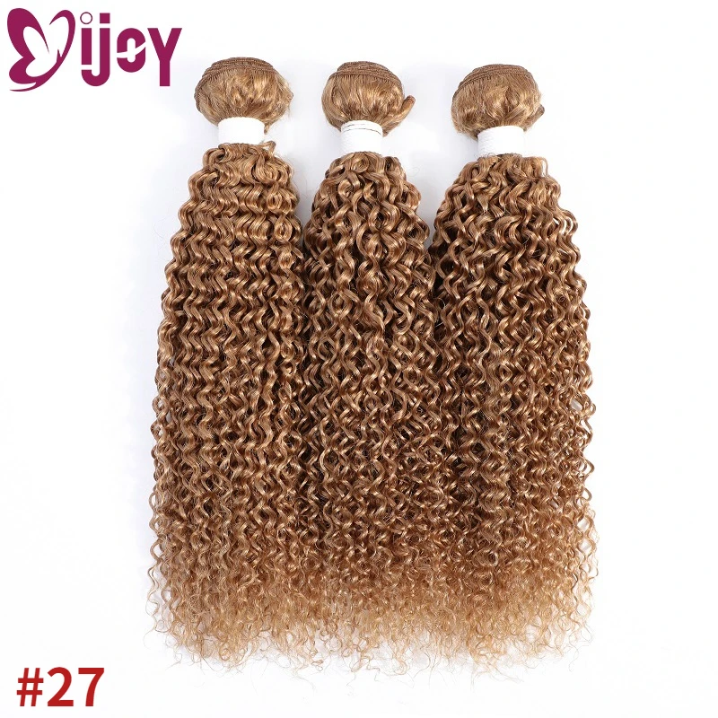 Omber Brown Kinky Curly Hair Bundles Brazilian Human Hair Weave Bundles IJOY 8-26 Inch 1/3 Bundles Remy Curly Hair Extensions