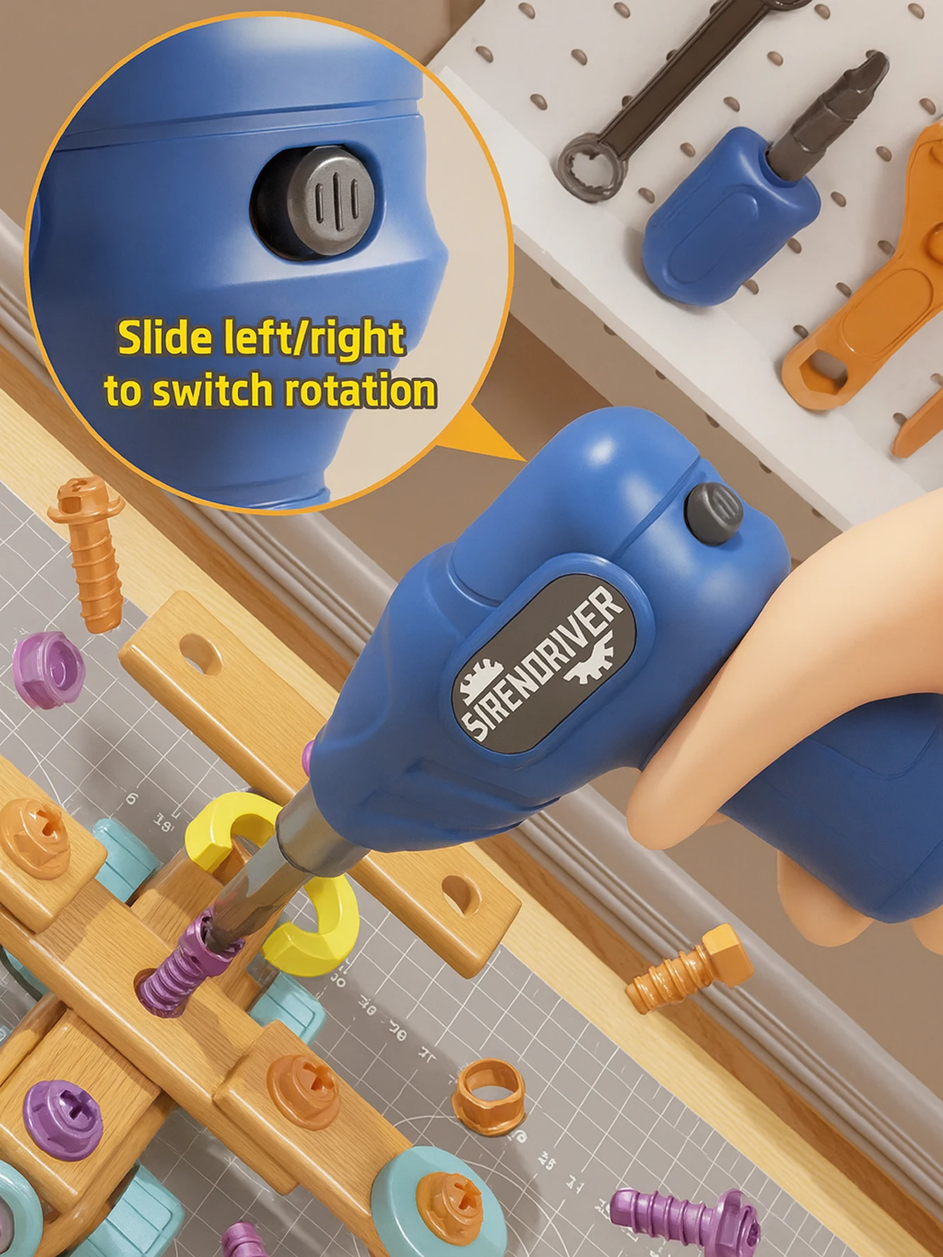 Ensemble de jeu d'ingénierie d'assemblage de bricolage pour enfants, tournevis électrique de 126 pièces, vis, plaque, roue et outil, Robot de transformation, Chr