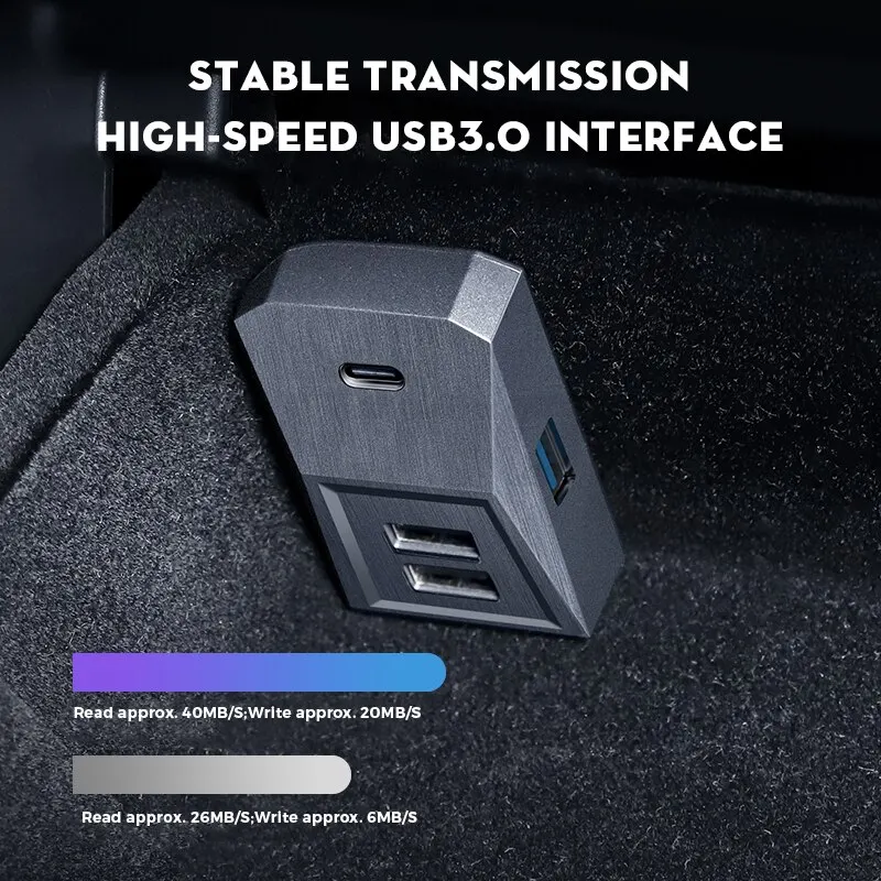 Boîte à gants USB hub fonctionne tesla Model 3 séparateur d'affichage numérique de 2021 à 2023 Model Y station de transfert de données