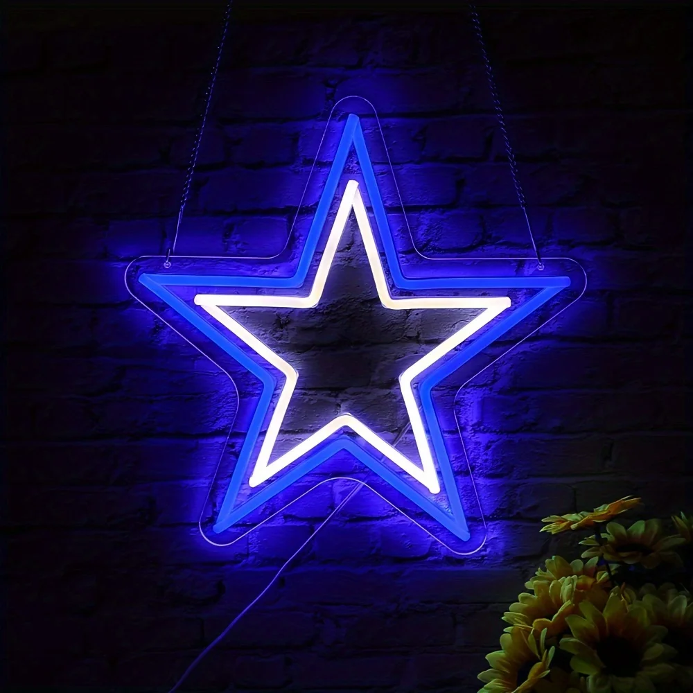 Star Neon Sign Dimmable Game Star Neon Lights for Bedroom Man Cave Holiday Party Room Game Room Decor USB Powered Gamer Gifts