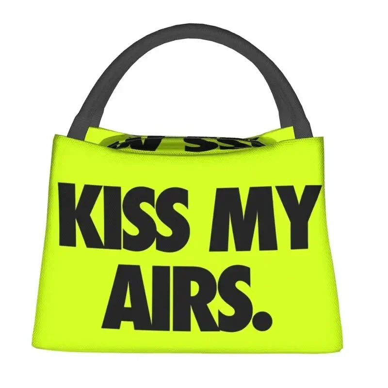 Custom Kiss My Airs Lunch Bags Men Women Thermal Cooler Insulated Lunch Box for Work Pinic or Travel Fruit Fresh Storage Bag