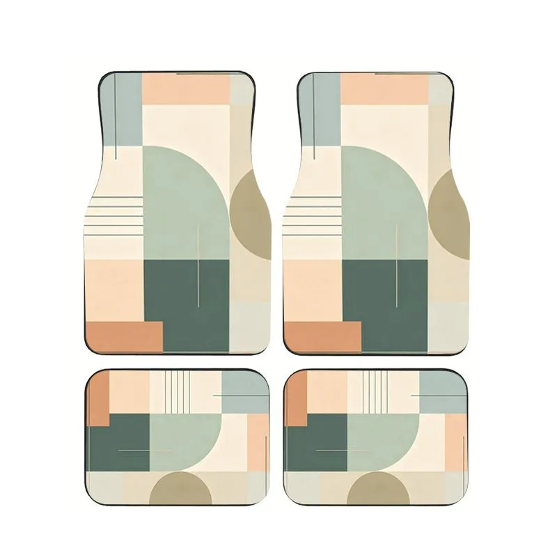 

Modern Dynamic Line Printed Car Floor Mats Sport Racing Style Non Slip Durable Auto Foot Pads Car Interior Ornament