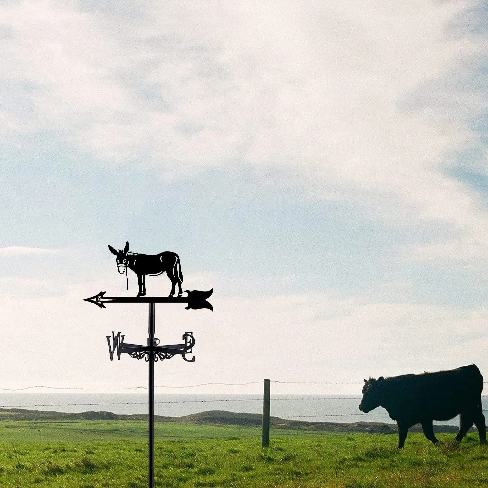 Wind Vane Metal Outdoor Handicrafts, Garden Roof Decorations, Iron Wind Vane Creative European Style, Animals, Witches, Fishing view 5