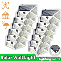 100 LED Solar Wall Lamp 4 Sides Luminous With Motion Sensor Outdoor Garden Courtyard Waterproof Wall Light Garden Street Light