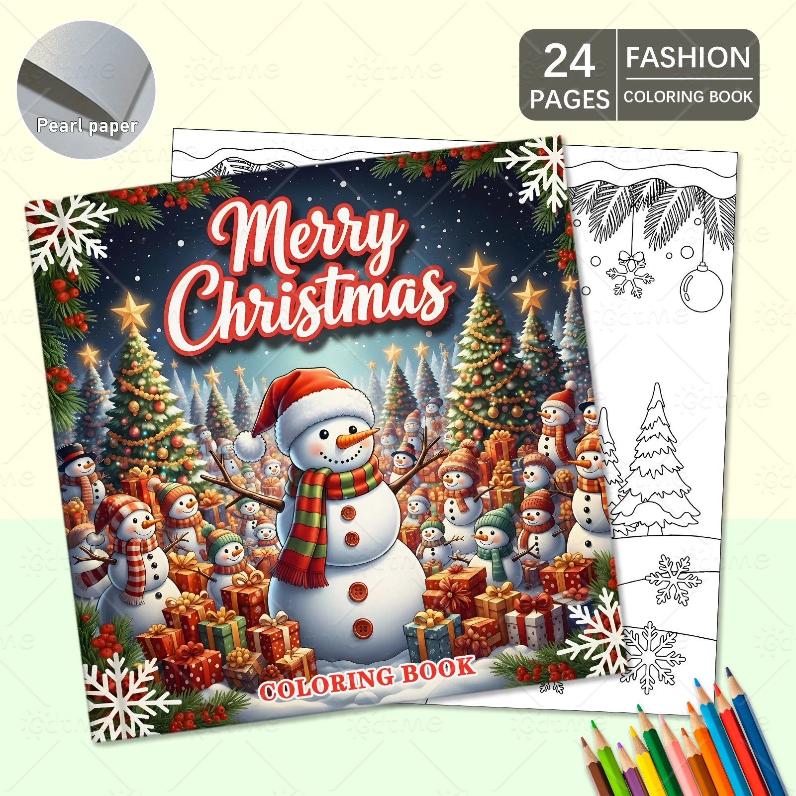 Merry Christmas Cute & Easy Coloring Book for Adults Drawing Book Perfect Gift for Party and Birthday for Relaxation Anxiety