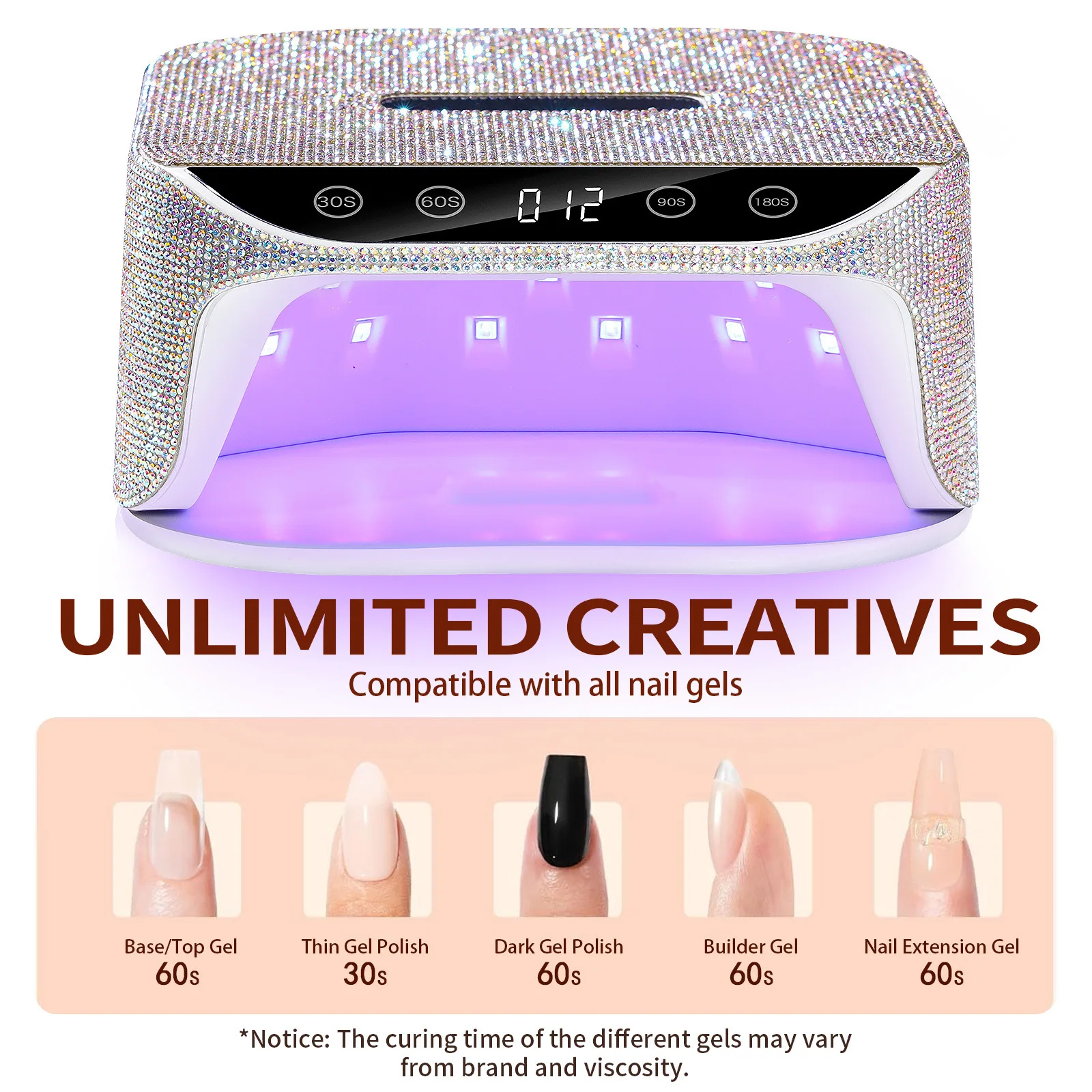 New Nail Art Diamond Art Lighting Therapy Machine High Power Quick Drying  Oil Glue Shop Special