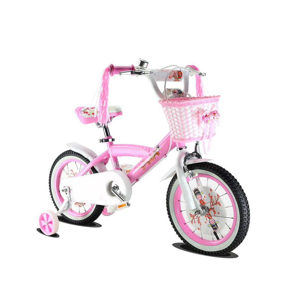 Bicycle Handlebar Streamers For Kids Sparkly Bike Tassels Ribbons Decor Fits Bikes Tricycles Scooters - Pink