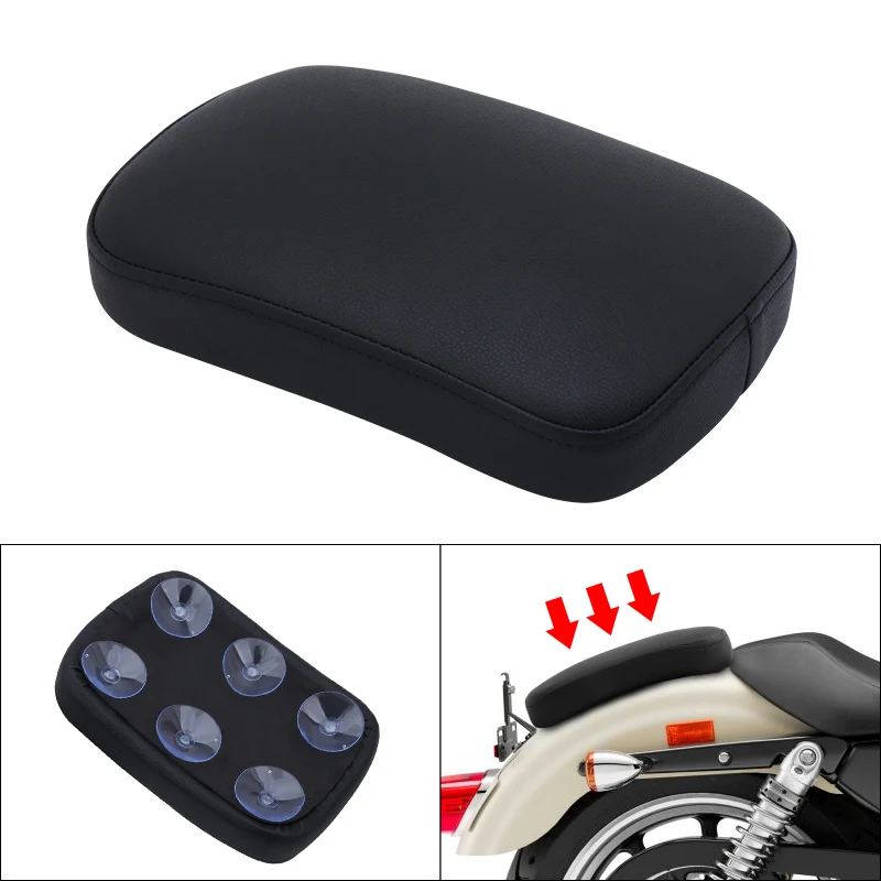 

Motorcycle 6 Suction Cup Seat Rear Passenger Pad Black Pillion Cushion For Harley Honda Yamaha Kawasaki Suzuki Triumph Universal
