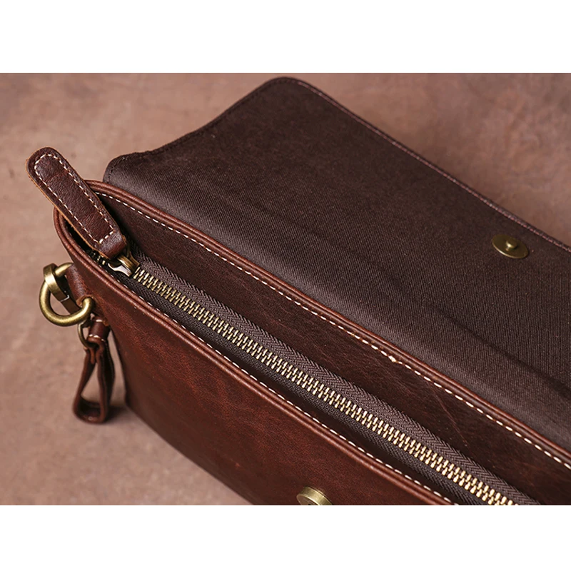 Retro Crazy Horse Leder Schulter Umhängetasche männer Einfache Casual Echtem Leder Kupplung Tasche Ipad Tasche 30*3*22cm