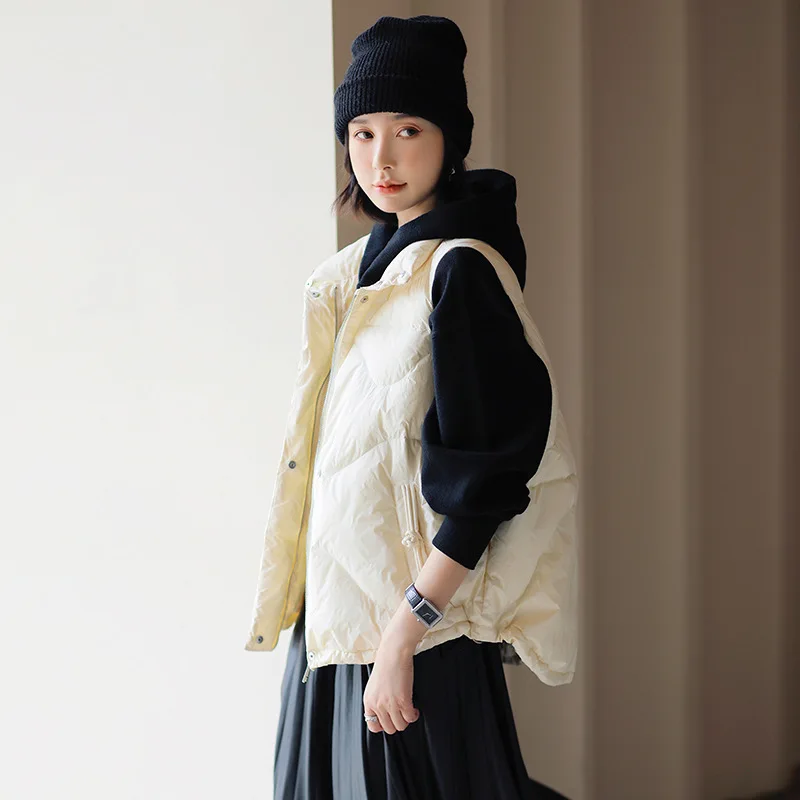 Gilet da donna in piumino d'anatra bianco autunno autunno piumino senza maniche piumino donna gilet casaca sin manga mujer VT-368