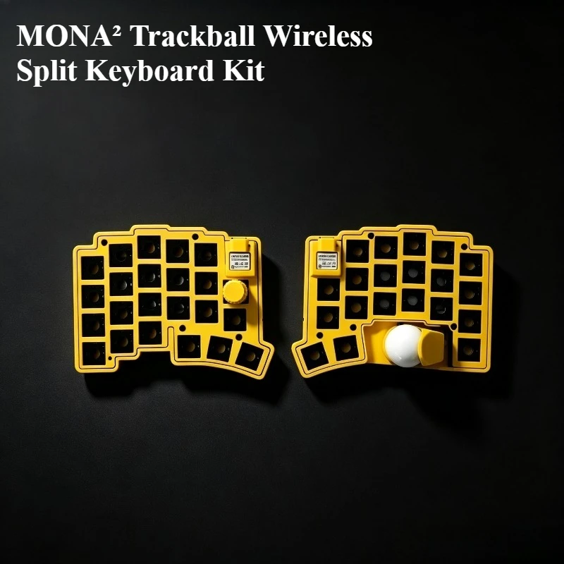 MONA² Trackball Wireless Split Keyboard Kit Custom Hot Swap Bluetooth Low Profile 42Key Layout Split Mechanical Keyboard Kailh