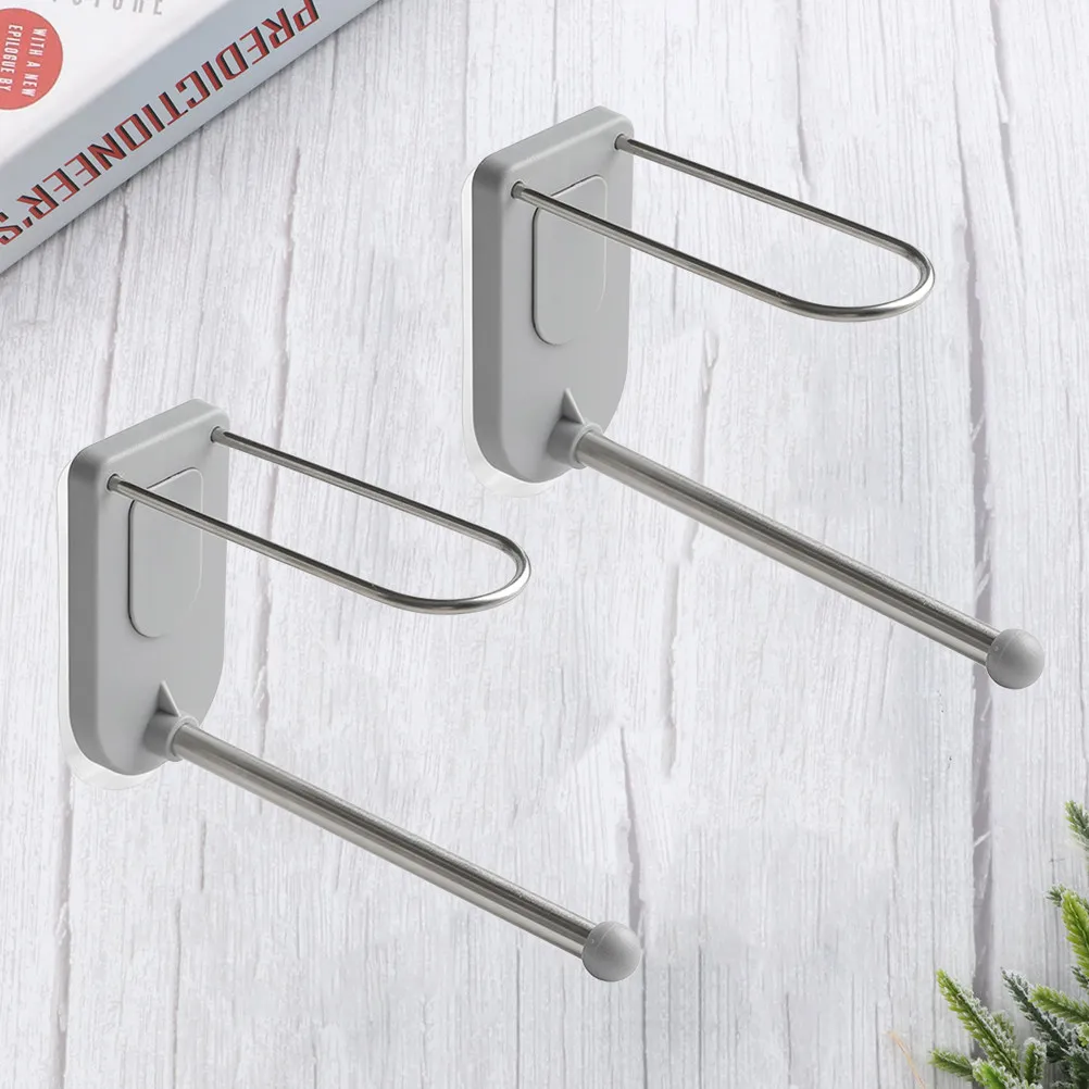 Stainless Steel Wall-Mounted Hanger Shelf – Punch-Free, Multifunctional Clip Organizer Rack for Home (2 pcs)