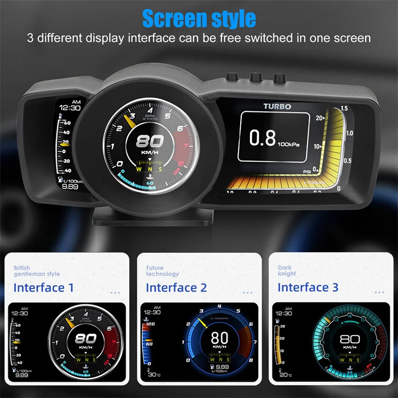 SKW S001 Car HUD cruscotto multifunzione Computer di bordo Head Up Display OBD2 GPS Smart tachimetro sistema di allarme indicatore automatico