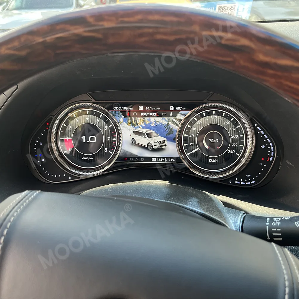 For Nissan Y62 Car LCD Dashboard Digital Cluster Virtual Cockpit Instrument Speedometer Multifunctional