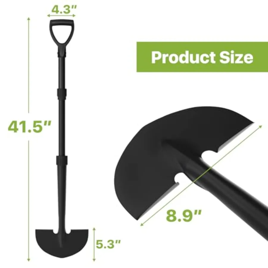 Edger Lawn Tool, Manual Half Moon Edger for Garden Border, Hand Lawn Edging Tool with D-Grip, 41-inch Long Handle Lawn Edger fo