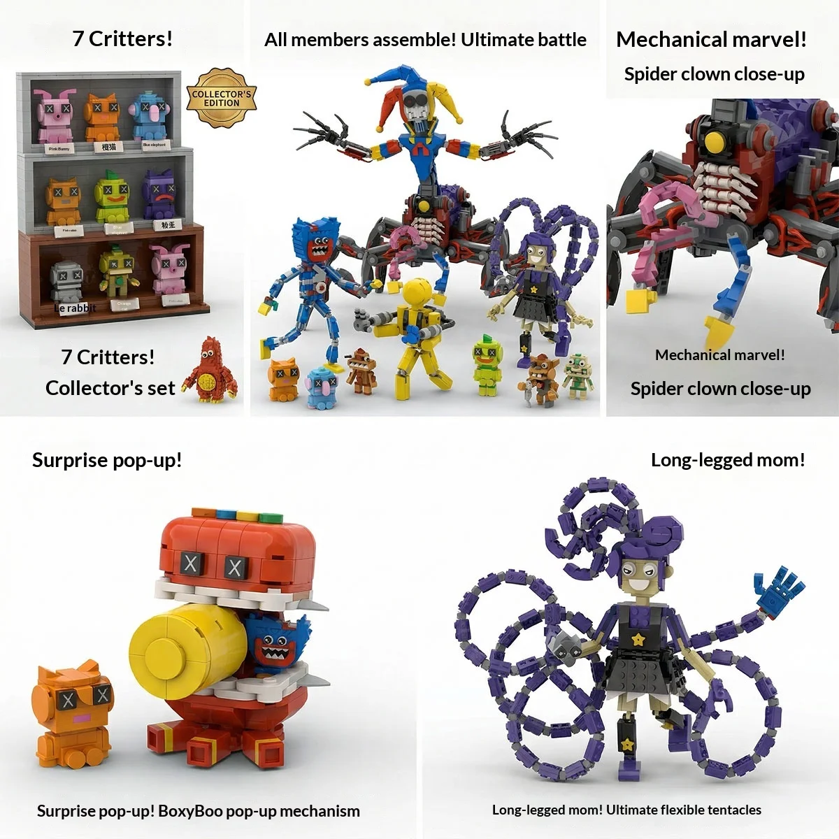 Poppy Playtime Grabpack Hand Figure Building Blocks Set Mini Doll Toy