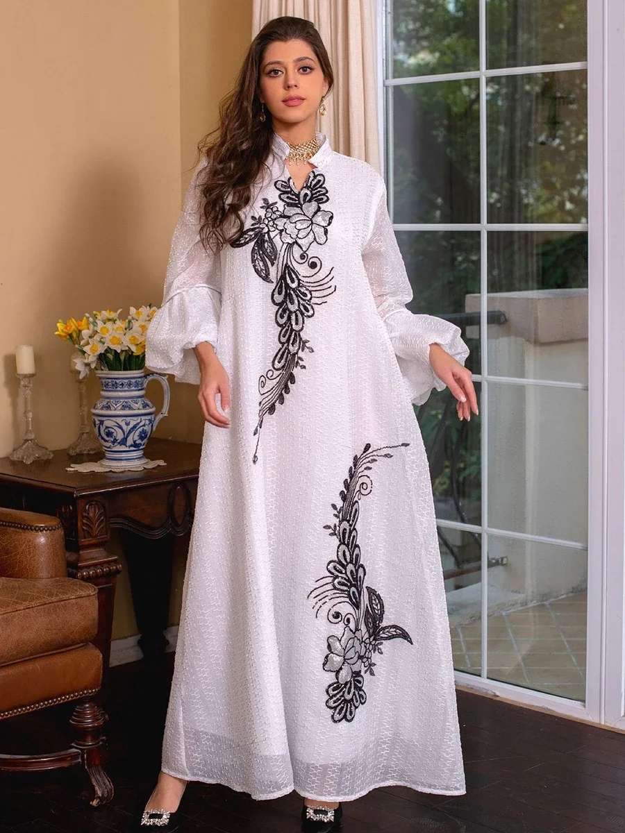 Eid Muslim Dress for Women Abaya Morocco Party Dresses Lace-up Prayer Abayas Long Jalabiya Robe Ramadan Musulman Maxi Vestidos