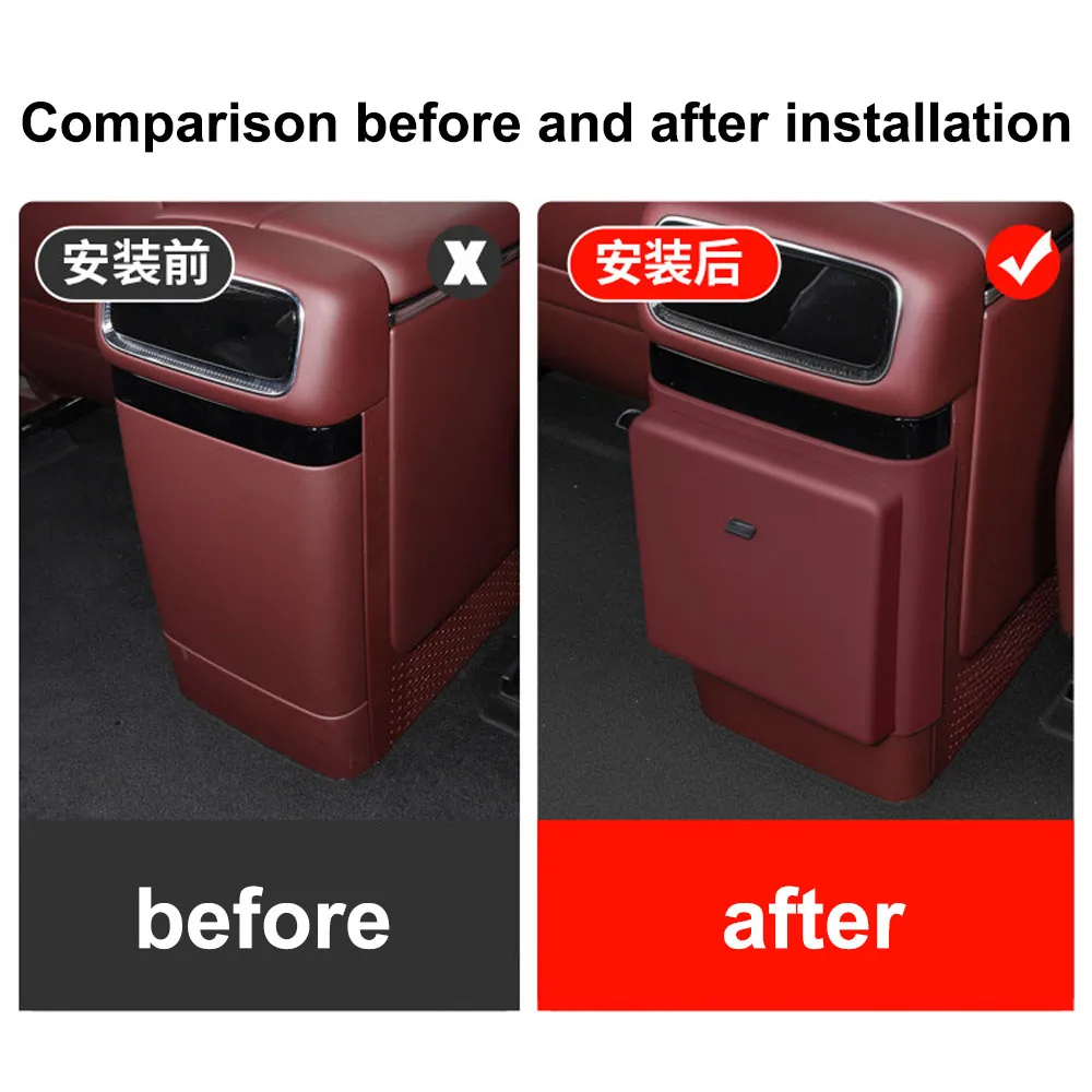 Refrigerator Anti Kick Cover Plate For VOYAH Taishan Mount Tai Interior Supplies Car Trash Can With Built-in LED Light
