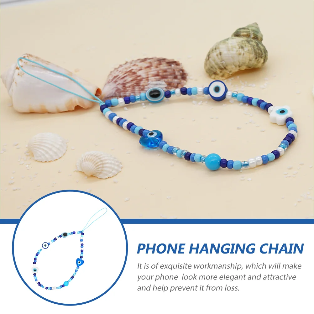 Intelligent Printing Wrist Phone Chain Jewelry Beaded Strap Charms Glass Lanyard