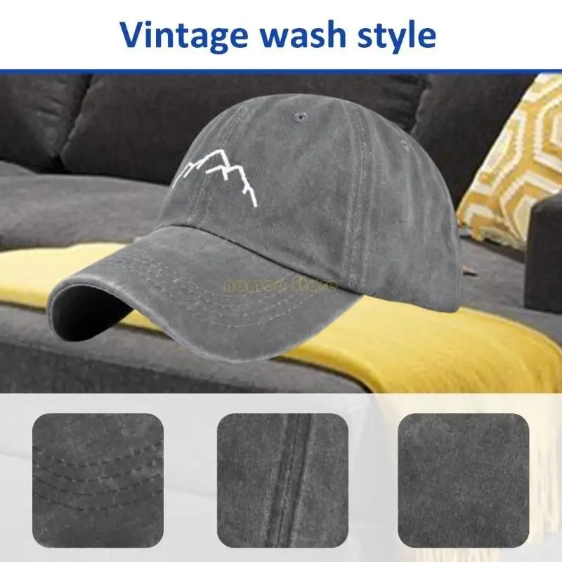

31BF Adult Embroidery Mountain Baseball Caps Travel Gathering Hat for Cycling Camping