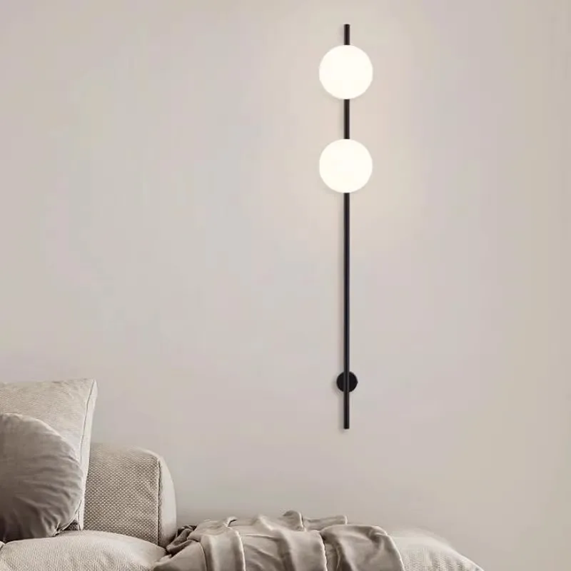 

Скандинавский современный светильник для спальни, минималистичный дизайнерский светильник для гостиной, роскошный французский настенный светильник из стекла.