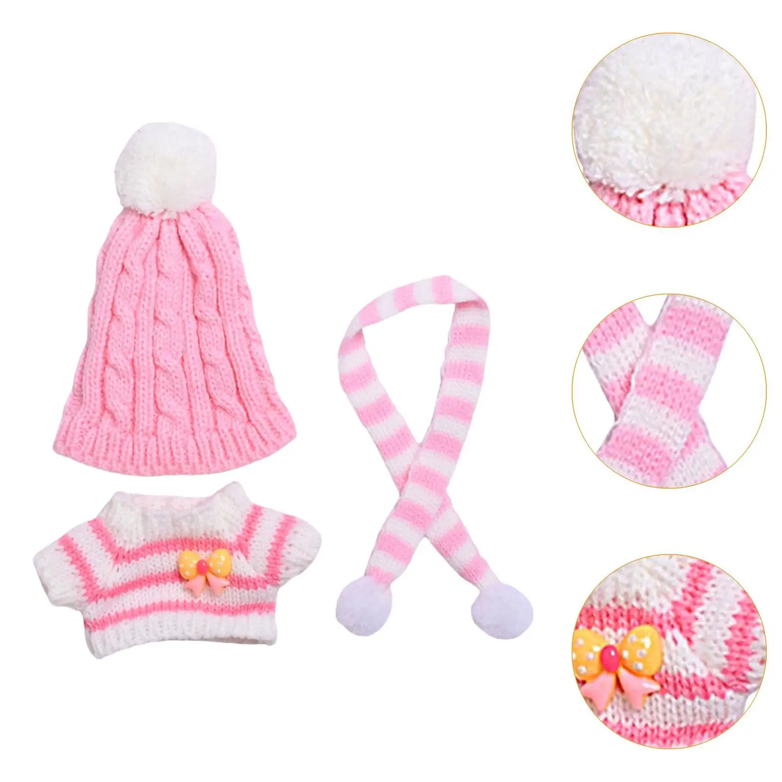 17 センチメートルファッションドールセーターセット布ドレス帽子スカーフ小さな人形の衣装女の子男の子コレクターのため