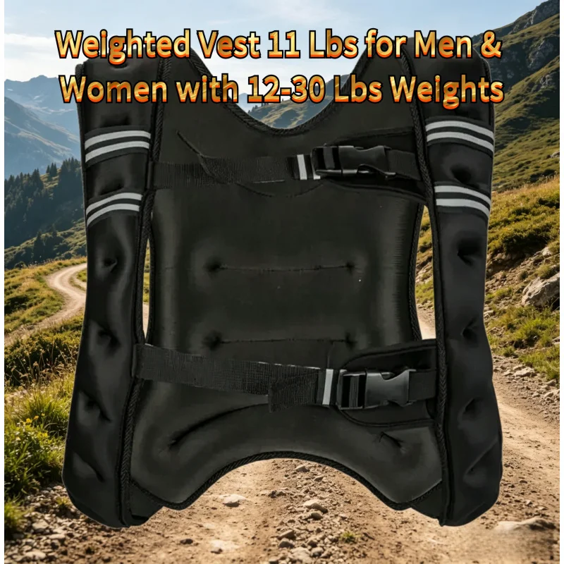 

Утяжеленный жилет весом 11 фунтов для мужчин и женщин с утяжелителями весом от 12 до 30 фунтов, идеальное спортивное снаряжение для силовых тренировок и бега.