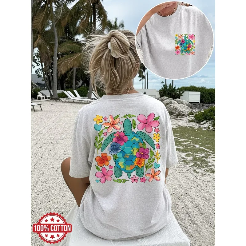 Beach T-shirt, Turtle Enthusiast Gift, Marine Animal Enthusiast, Protecting The Ocean, Ocean World Shirt, Cute Turtle