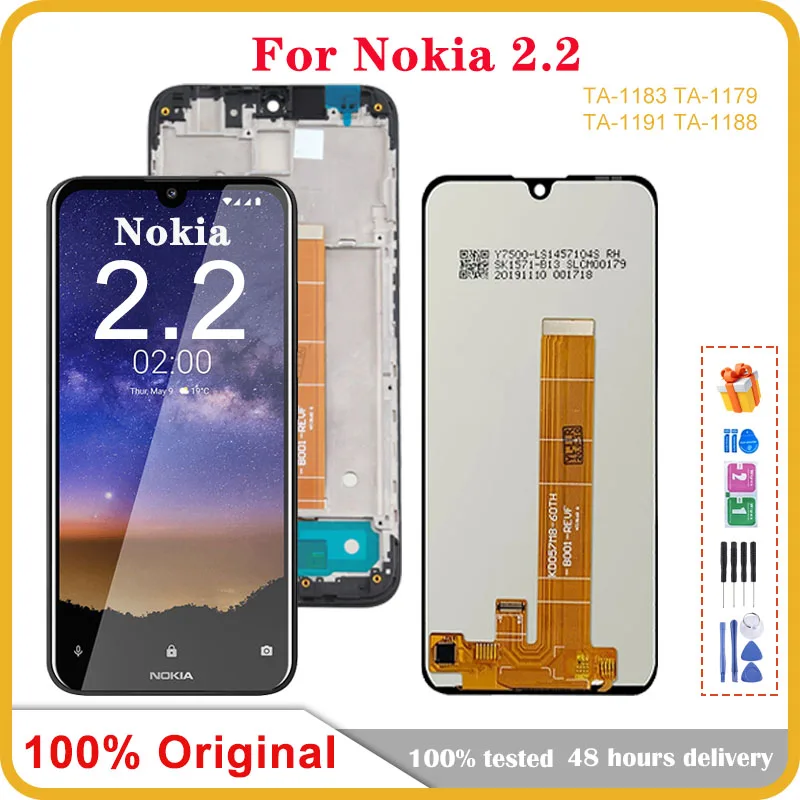 

5.71" Original For Nokia 2.2 TA-1183 1179 1191 LCD Display Touch Screen Digitizer Assembly For Nokia 2.2 LCD Screen Replacement