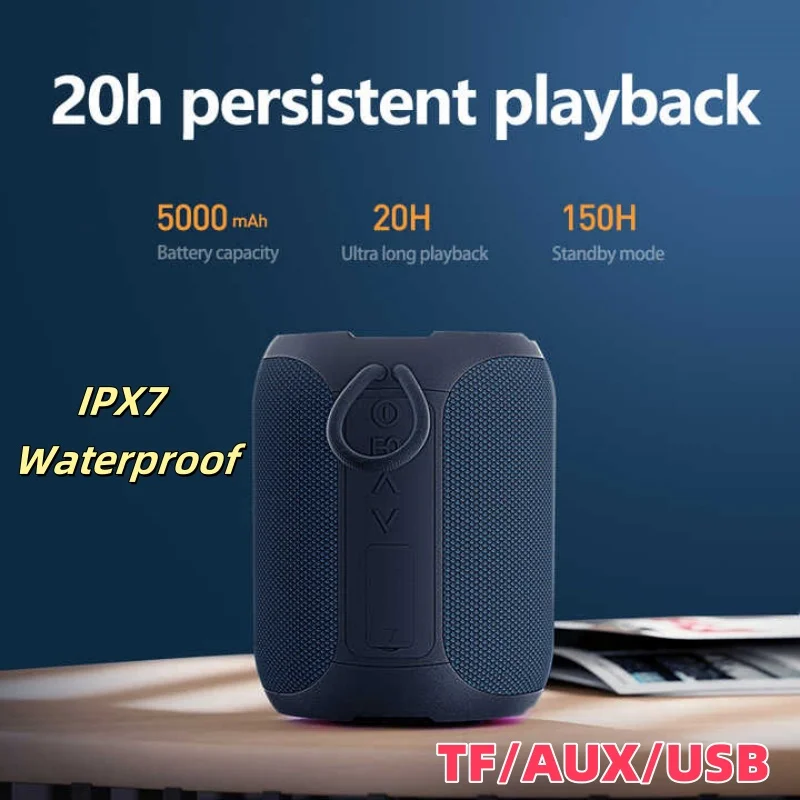 Outdoor Portable Bluetooth Speaker IPX7 Waterproof High Volume Column Music Box TFcard High Power 40W Subwoofer AUX Caixa De Som