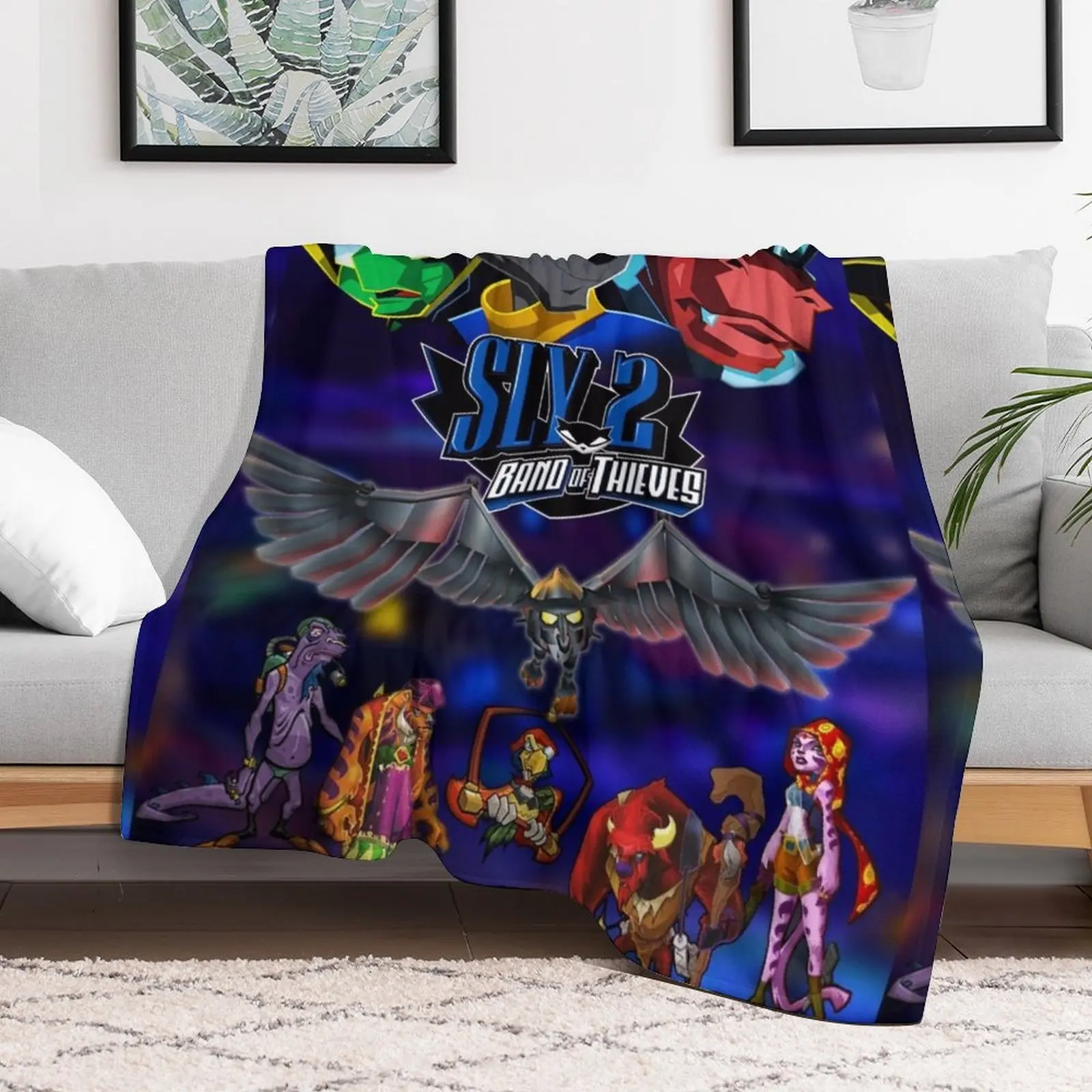 Sly 2 Band of Thieves Klaww Gang Throw Blanket Beach Bed covers Blankets