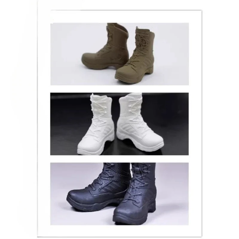 1/6 Scale Soldiers Female Police Combat Boots Military Style Shoes Model for 12'' Detachable Foot Body Toys