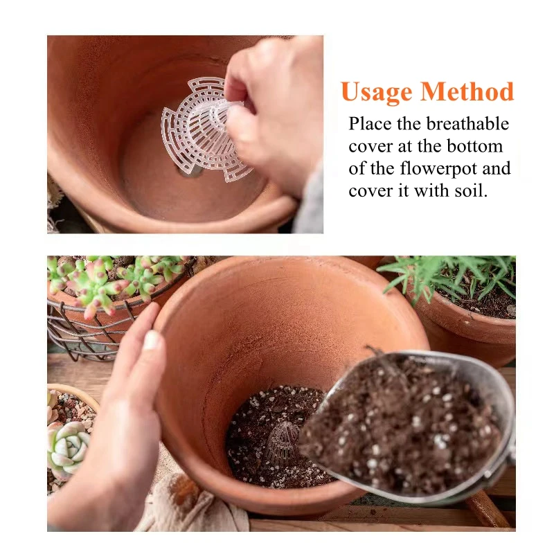 Grid Mat Prevent Soil Loss Breathable Plant Tray Leakproof Flower Pot Hole Mesh Cup Three-dimensional Conical Pot Bottom