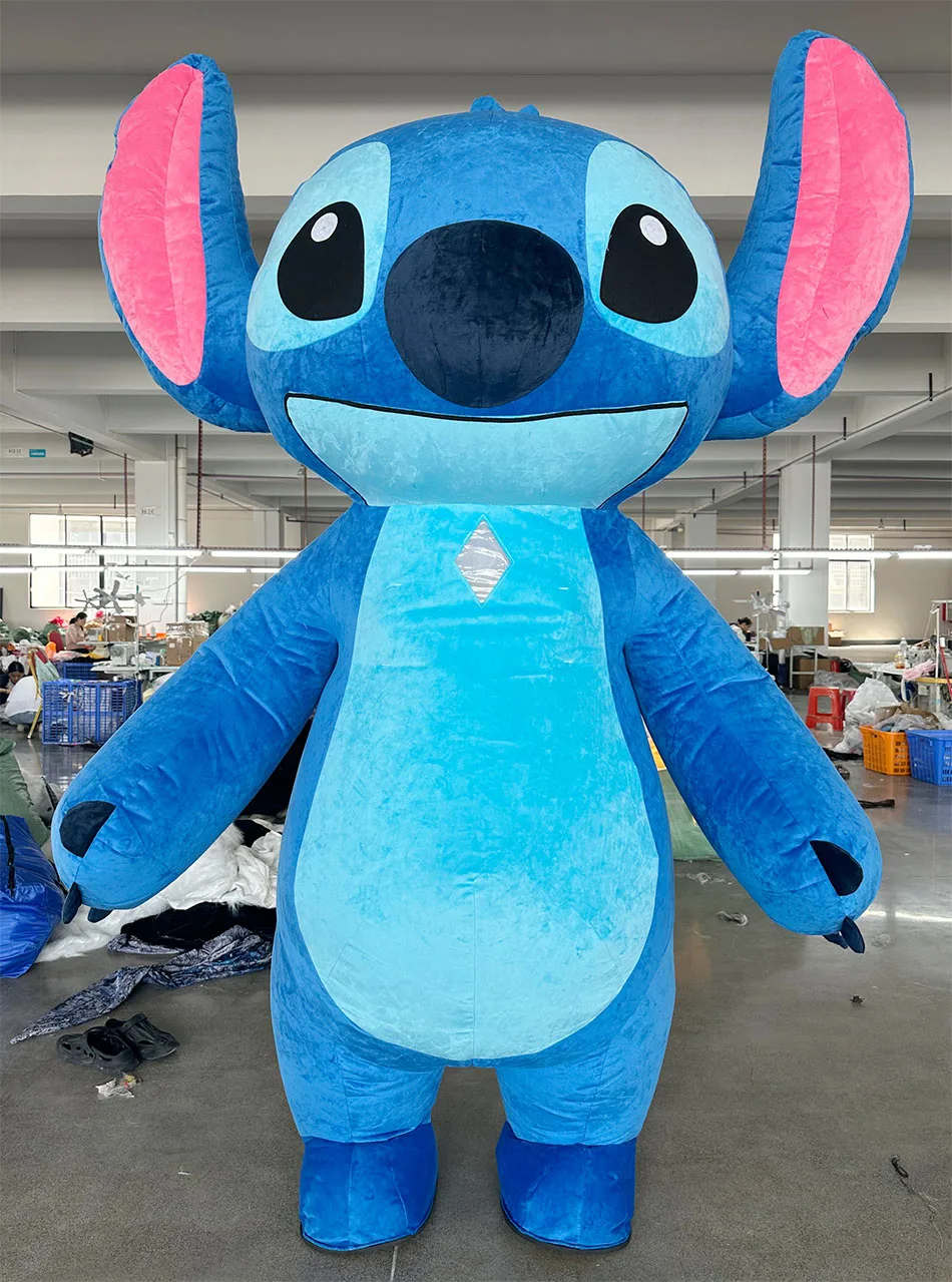 Disney Inflatable Stitch Mascot Costume  Advertising Christmas Halloween Adult Fursuit Funny Mascot Animal No Battery Christmas