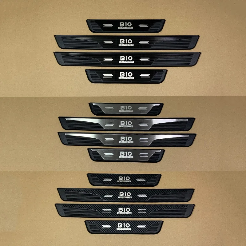 Car Parts Door Sill Pedal Cover Trims Scuff Plate Protector Sticker For Leapmotor B10 2024 2025 2026 Car Styling Self-adhesive P