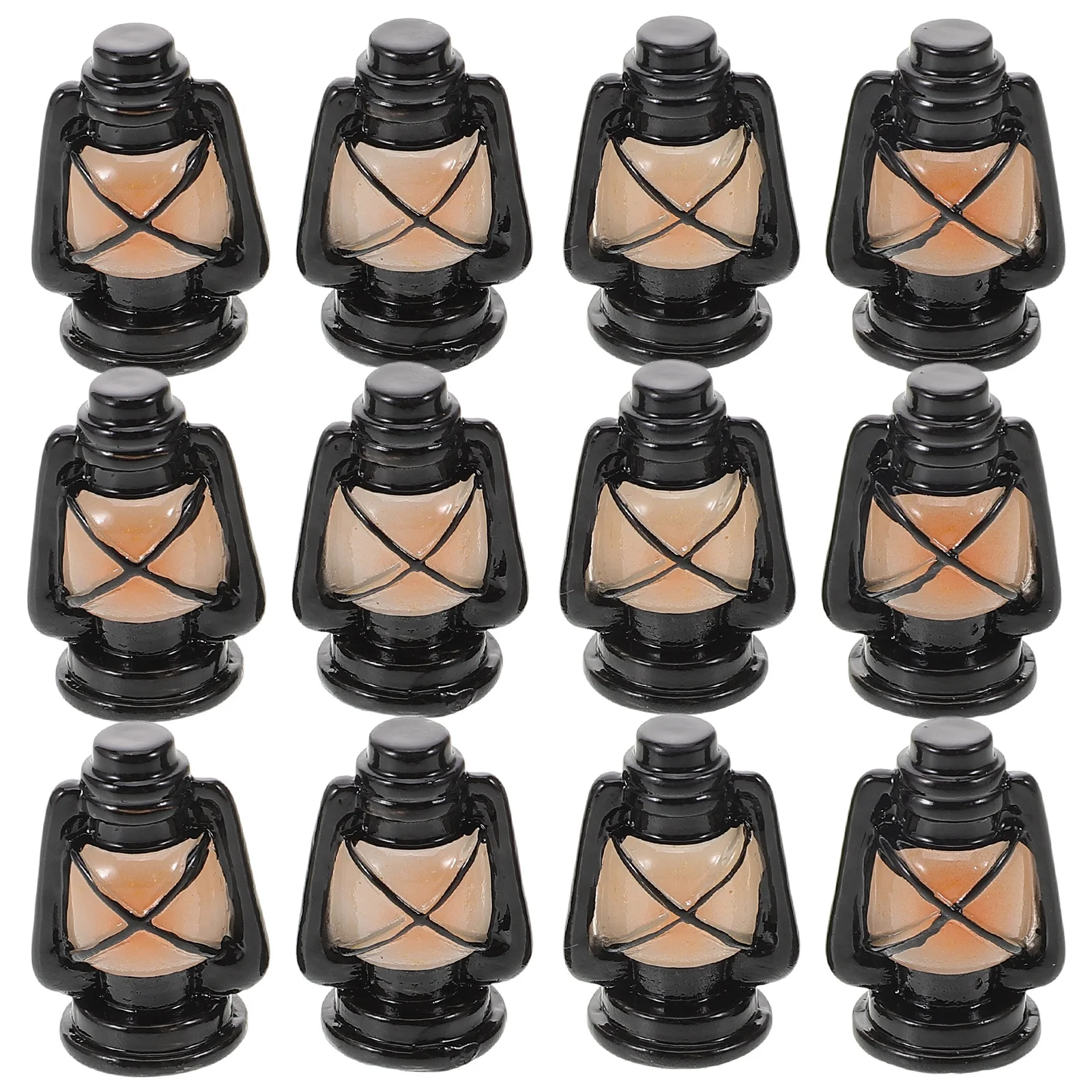 12 個ミニチュアランプヴィンテージスタイルオイルライトドールハウス装飾ミニハウス DIY クラフトデスクトップディスプレイマイクロ風景