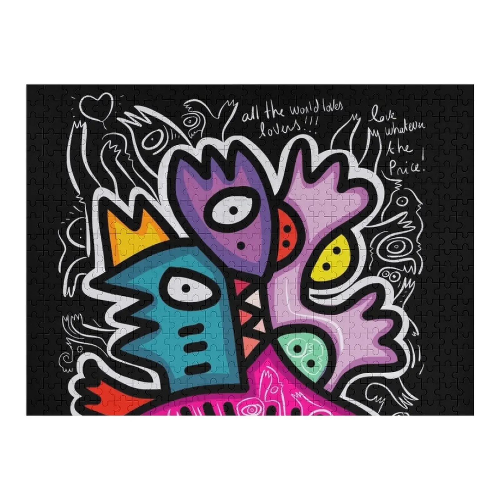 

All The Lovers Street Art Graffiti Emmanuel Signorino Jigsaw Puzzle Photo For Children Puzzle