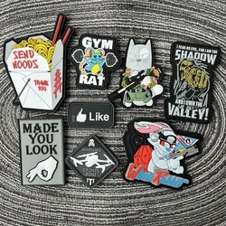 Cartoon 3D PVC Patch on Clothes Cute Animal Morale Badge Military Tactical Patches Backpack Hook and Loop Stickers