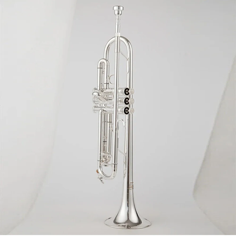 Japan 9335 Professional Trumpet Flat B Tone Brass Silver Plated High Quality Trumpet Musical Instrument with Hard Shell