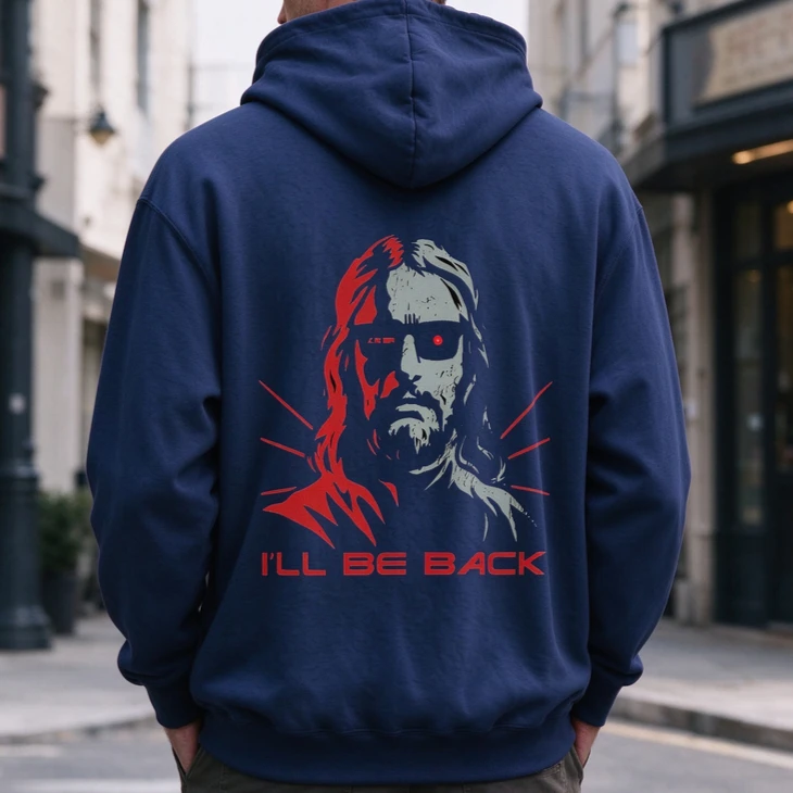 I'll Be Back Hoodie Funny Movie Quote Sweatshirt Retro Terminator Style Shirt 80s Apparel Sarcastic Casual Streetwear Unisex Top