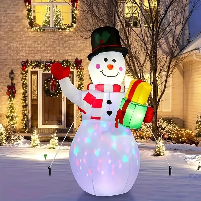 1.5M Inflatable Christmas Snowman,ของเล่นเป่าลม,ไฟ LED,ลานกลางแจ้งตกแต่งคริสต์มาส,งานรื่นเริง