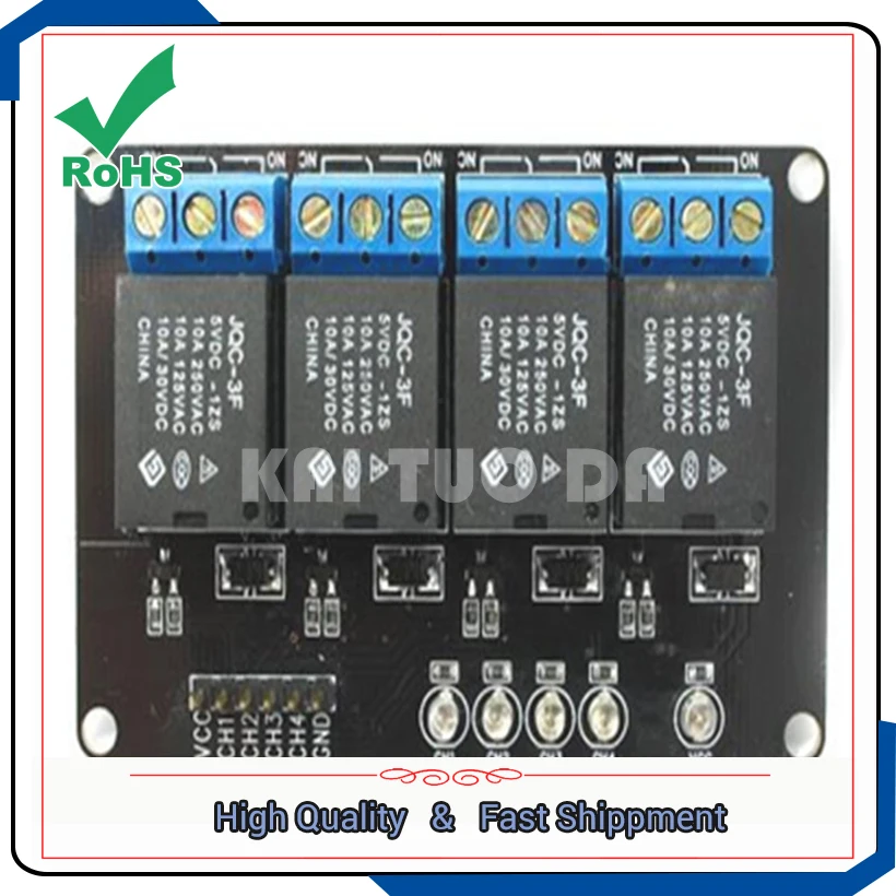 Single-chip 4-way/four channel relay expansion board high-current relay module multi-channel optional