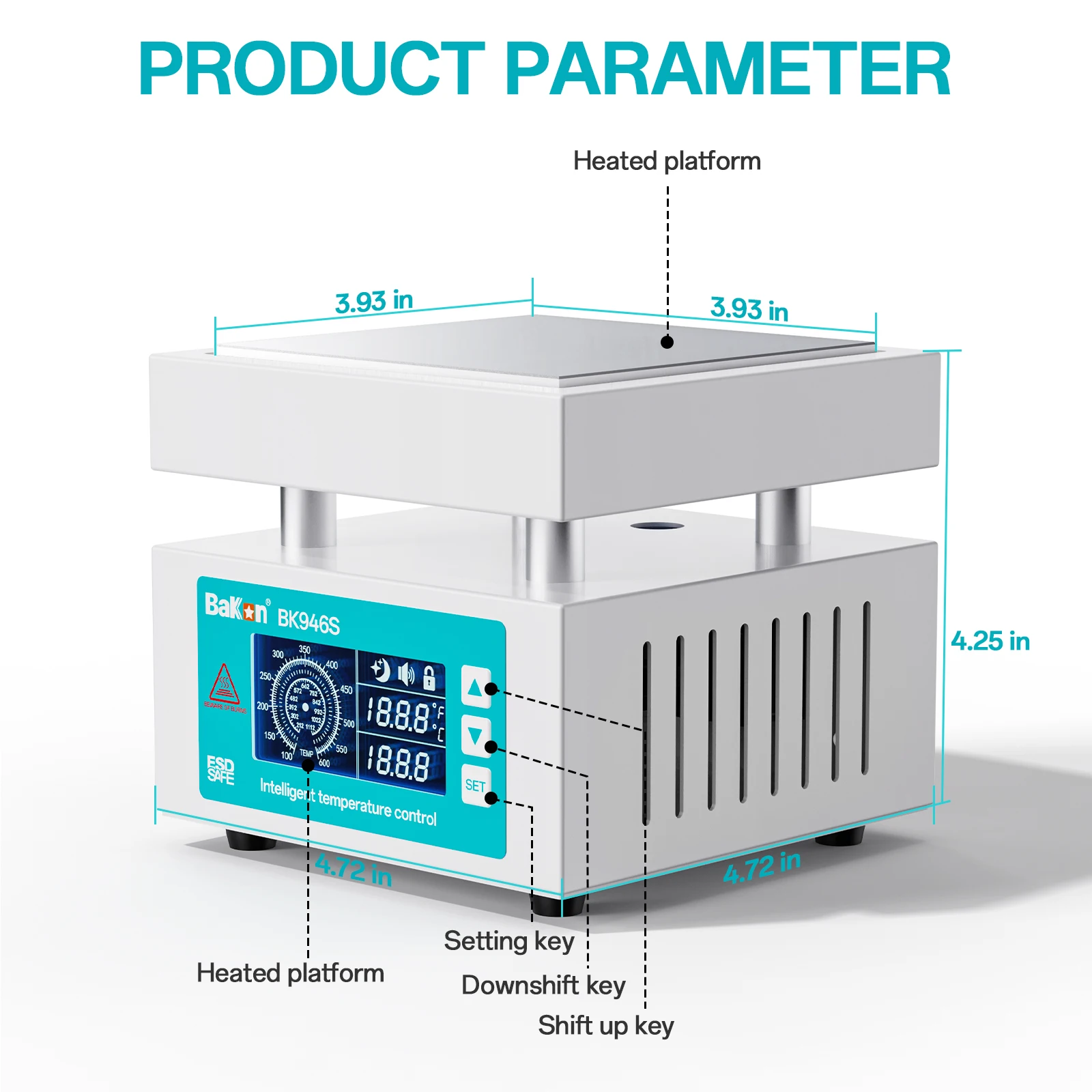 BK946S Constant Temperature Heating Table 450W Heating Station for Mobile Phone PCB LCD Soldering Hot Plate Нижний Подогрев